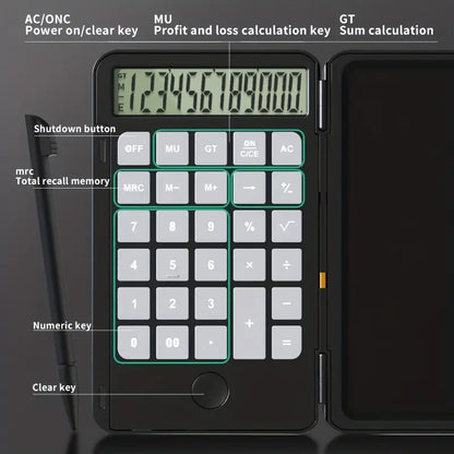 Calculadora LCD com Bloco de Notas ✏️📟